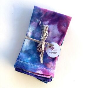 Galaxy Hand Dyed Cloth Napkins Tie Dye Napkins Table Linens Ice Dye 20x20 inches